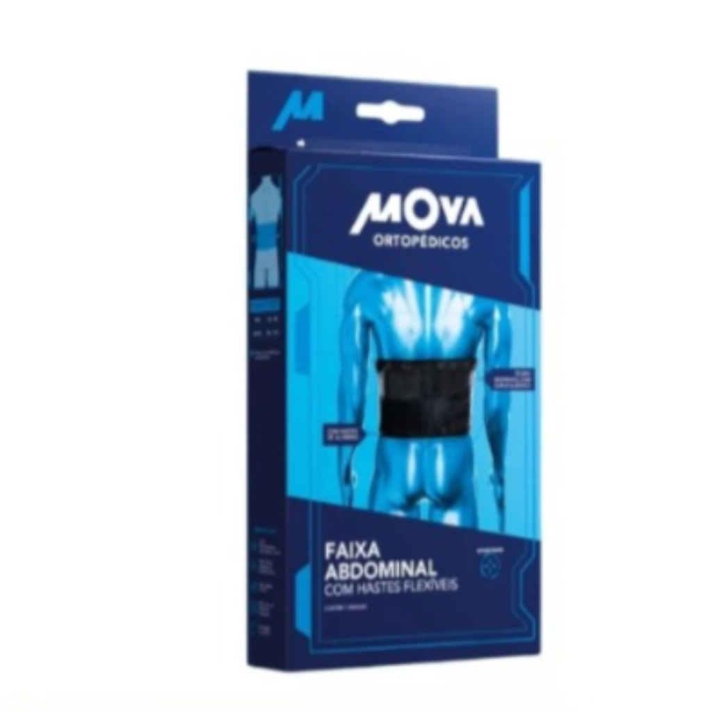 FAIXA ABDOMINAL COM HASTES FLEXIVEIS - FLEX - MOVA - TAM G/GG