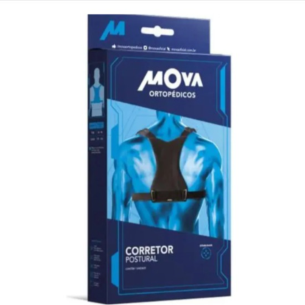 CORRETOR POSTURAL - ORTO - MOVA - TAM P/M - PRETO