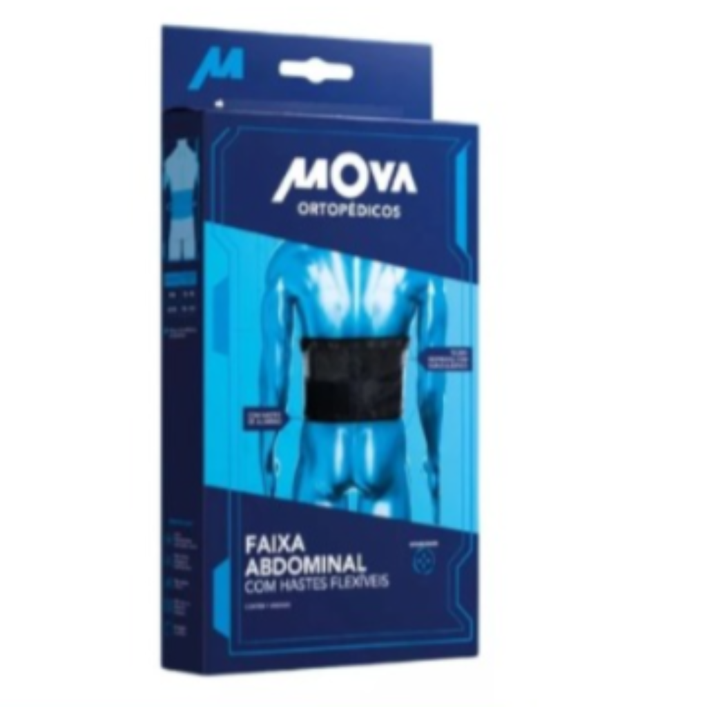 FAIXA ABDOMINAL COM HASTES FLEXIVEIS - FLEX - MOVA - TAM P/M