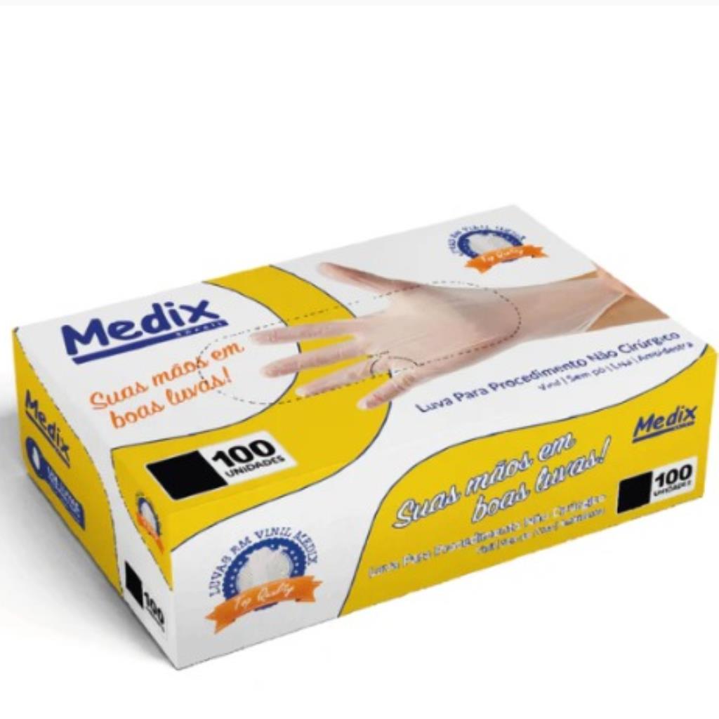 LUVA MEDIX / VINIL / SEM PÓ/ LISA / TAM P