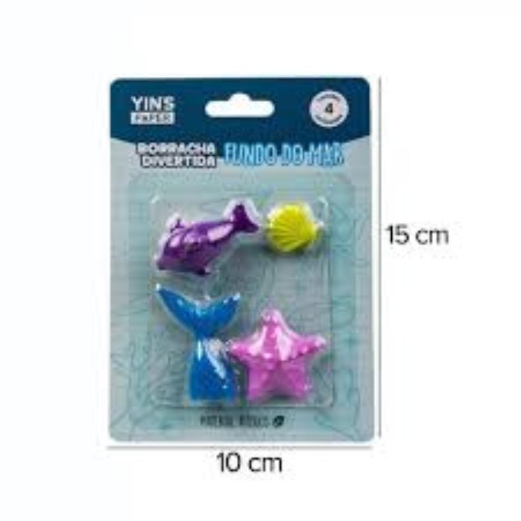 Kit Borracha 4 peças fundo do mar