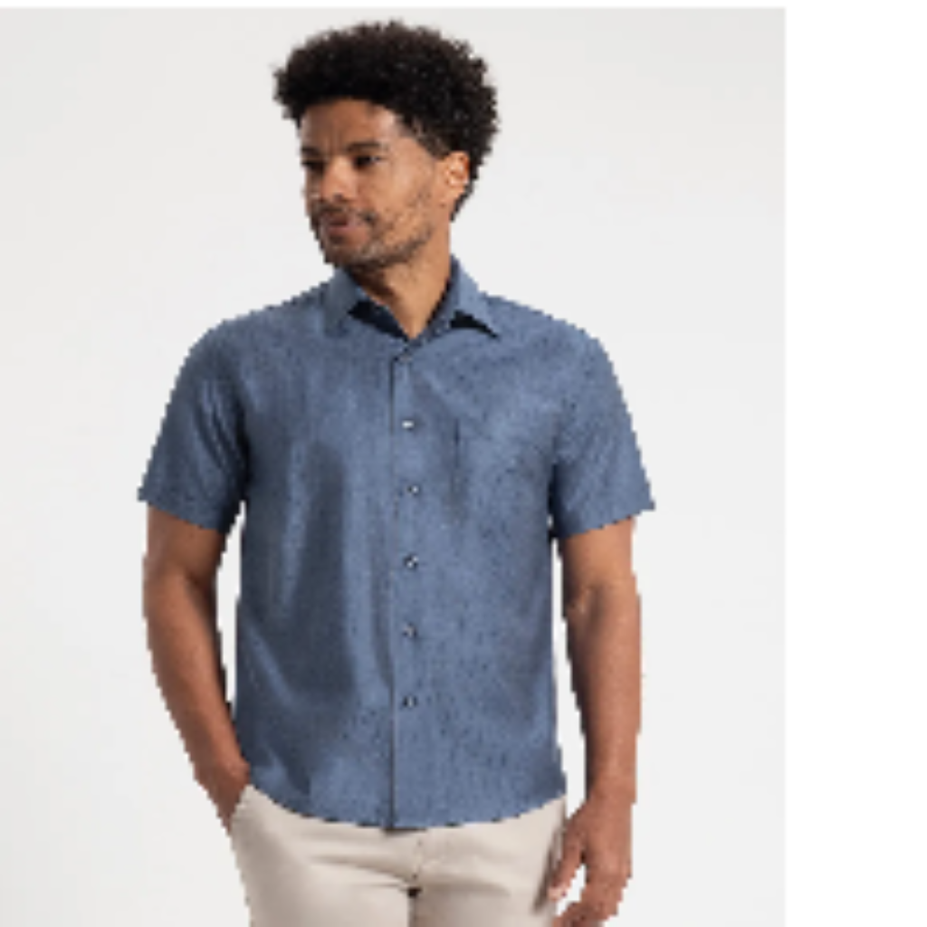 Camisa Platina Manga Curta / Cores disponíveis ( Azul Denim ) (Tamanho  2 ao 5)