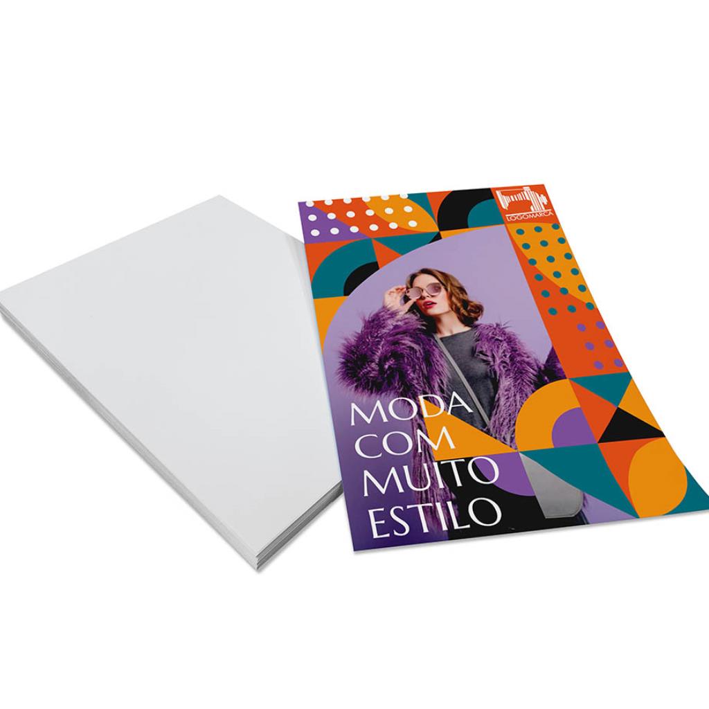 1000 und. Panfleto 10x14 Couchê 90g Frente (COM BRILHO)