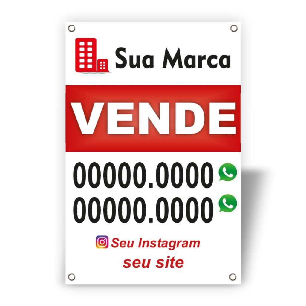 Kit 5 Placas Imobiliária Poliondas 30x45 Modelo 02 - Vende ou Aluga