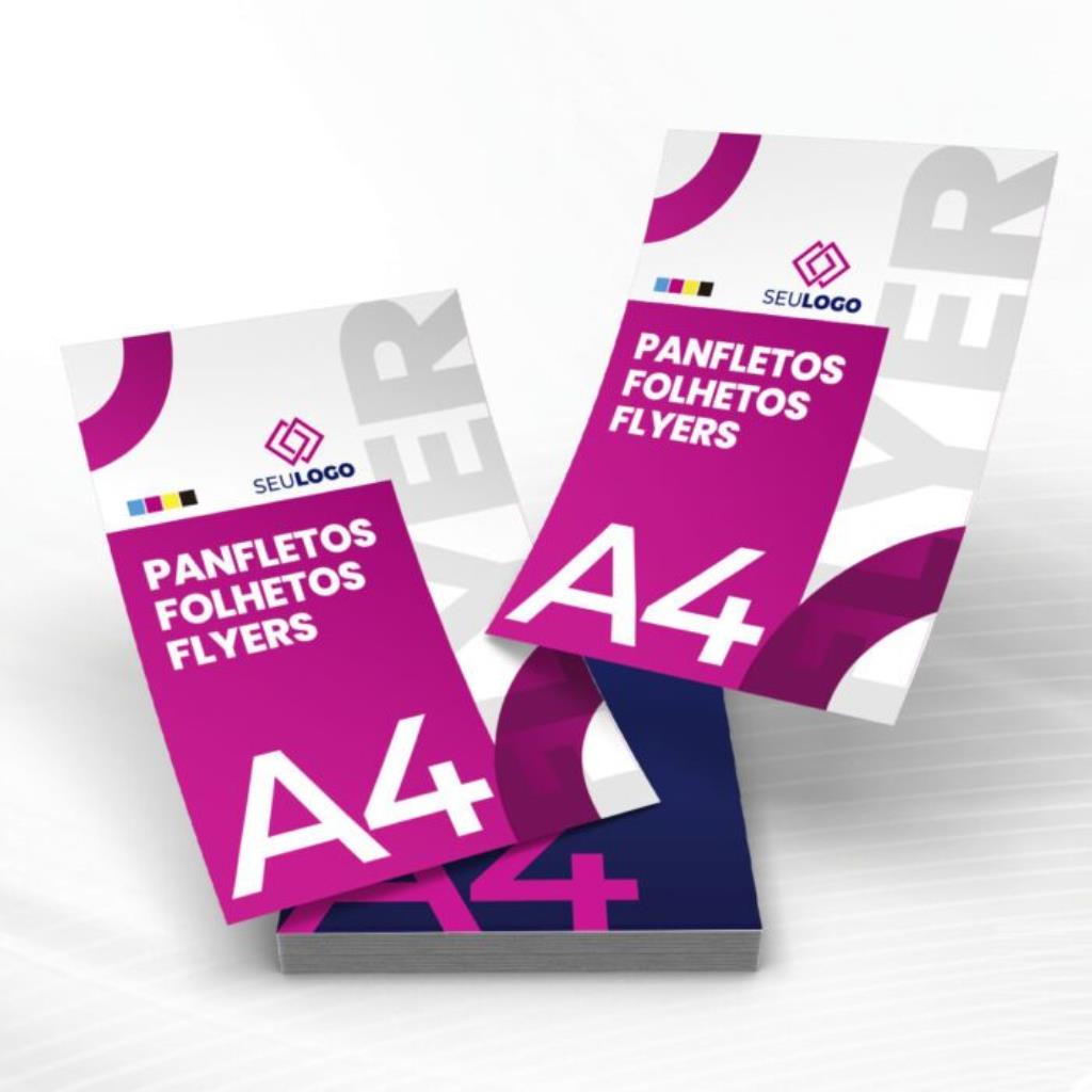 6000 und. Panfleto 21x29,7 Couchê 90g Frente e Verso (Sem Verniz)