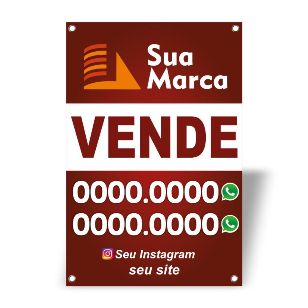 Kit 5 Placas Imobiliária Poliondas 30x45 Modelo 01 - Vende ou Aluga
