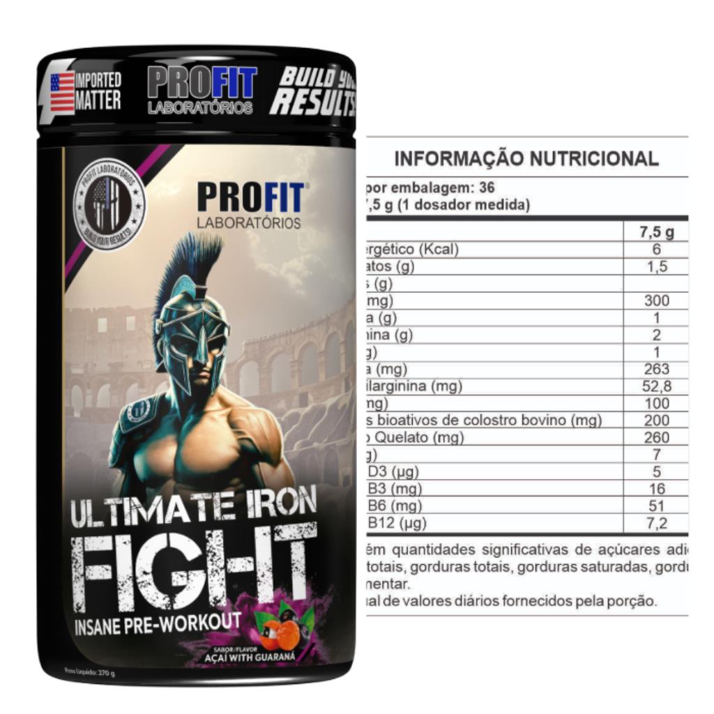 ULTIMATE IRON FIGHT AÇAI WITH GUARANÁ POTE 270G PROFIT