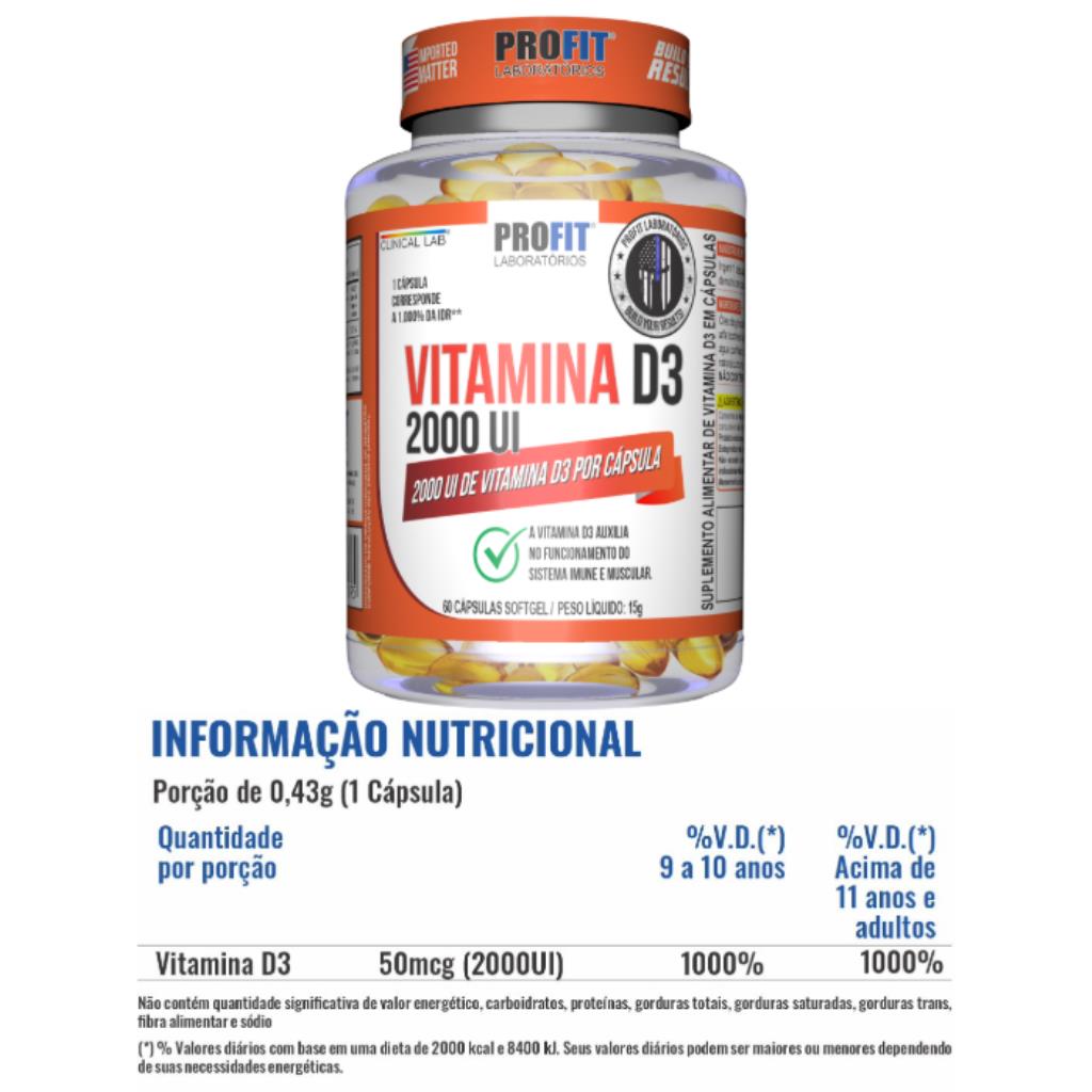 VITAMINA D3 2000 UI 60 CAPSULAS SOFTGEL PROFIT