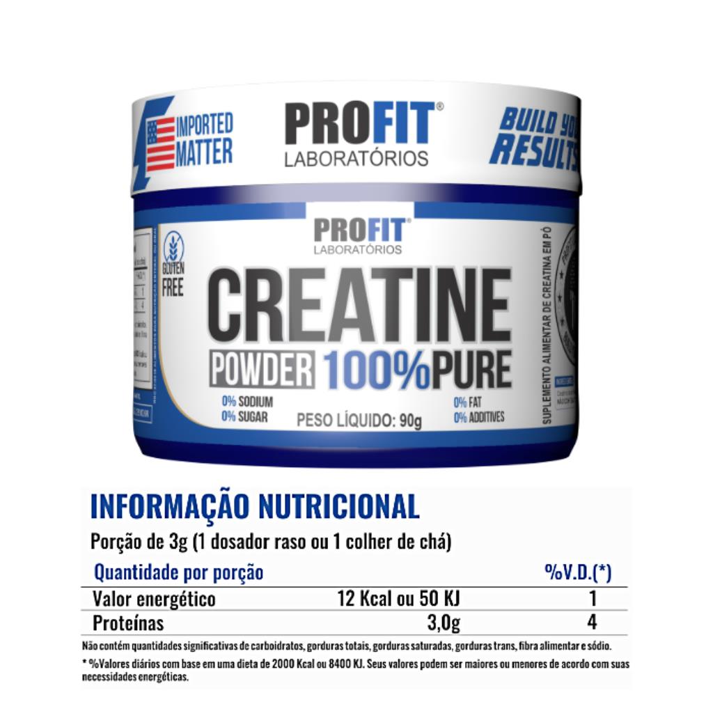 CREATINE POWDER 100% PURE POTE 90 GRAMAS PROFIT