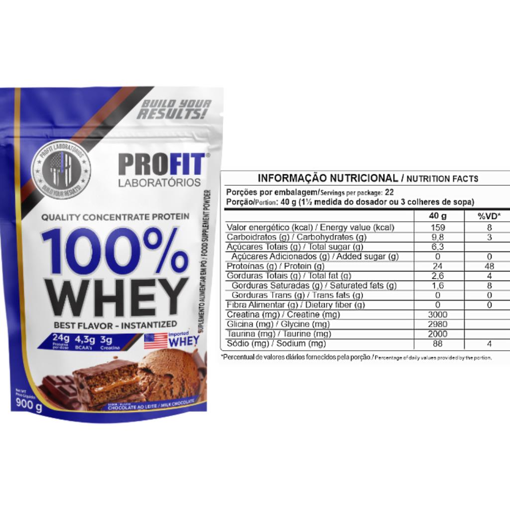 100% WHEY CONCENTRATE CHOCOLATE REFIL 900G PROFIT
