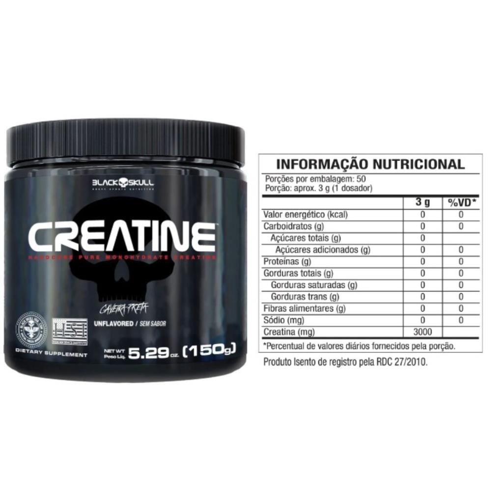 CREATINA TURBO POTE 150G BLACK SKULL