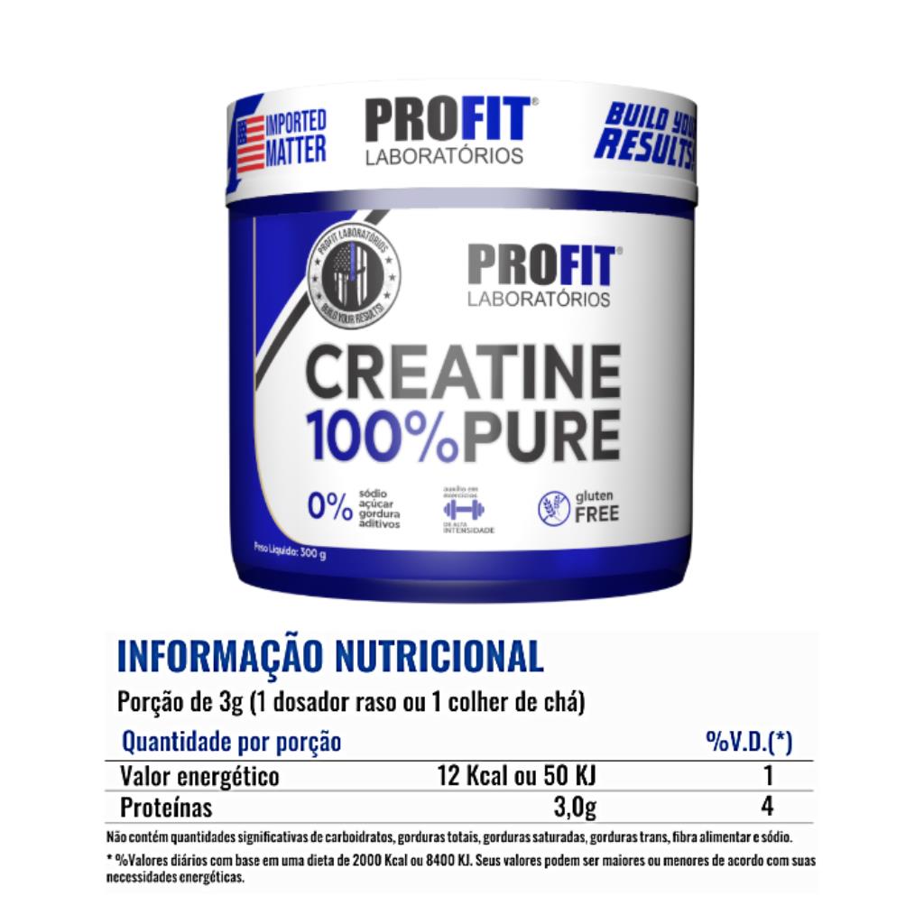 CREATINE POWDER 100% PURE POTE 300 GRAMAS PROFIT