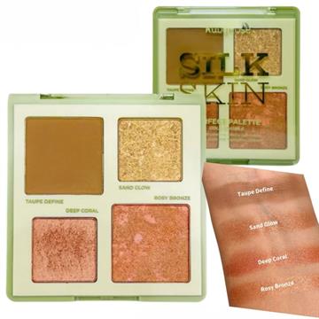 HBM1003-2 PALETA DE CONTORNO BLUSH ILUMINADOR GOLD SPARKLE SILK SKIN RUBY ROSE
