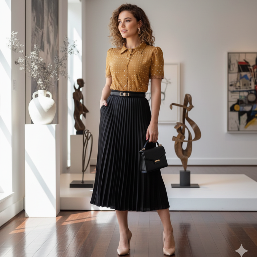 Blusa Abigail - Crepe Seda com Poás