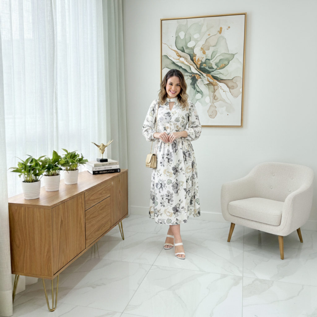 Vestido Sandra Floral - Microfibra