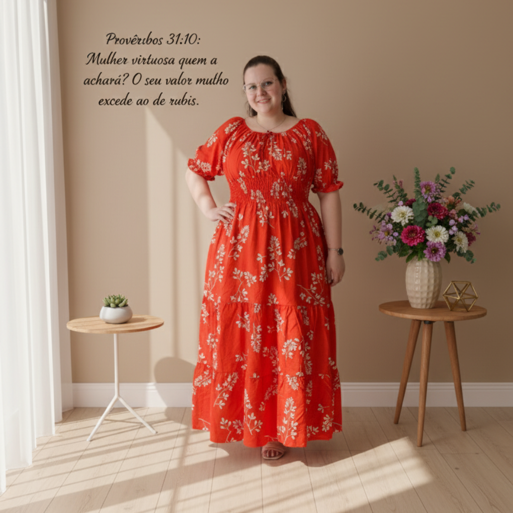 Vestido Orfa - Plus Size/Manga princesa