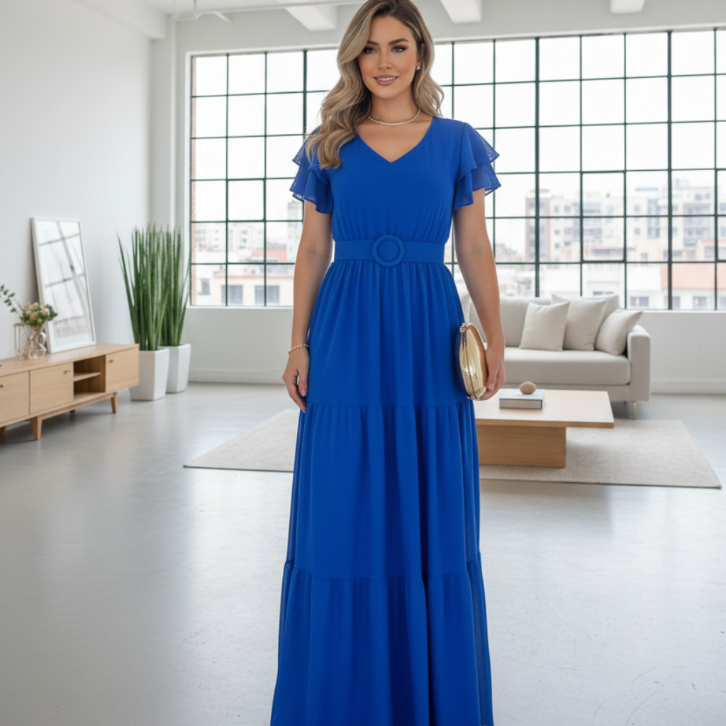 Vestido Safira - Malha Scott canelada