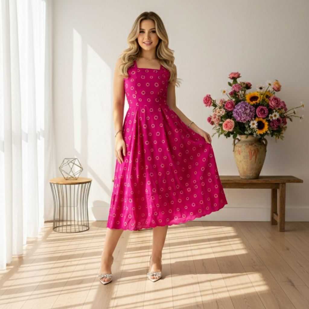 Vestido Melinda - Algodão em Laise bordada