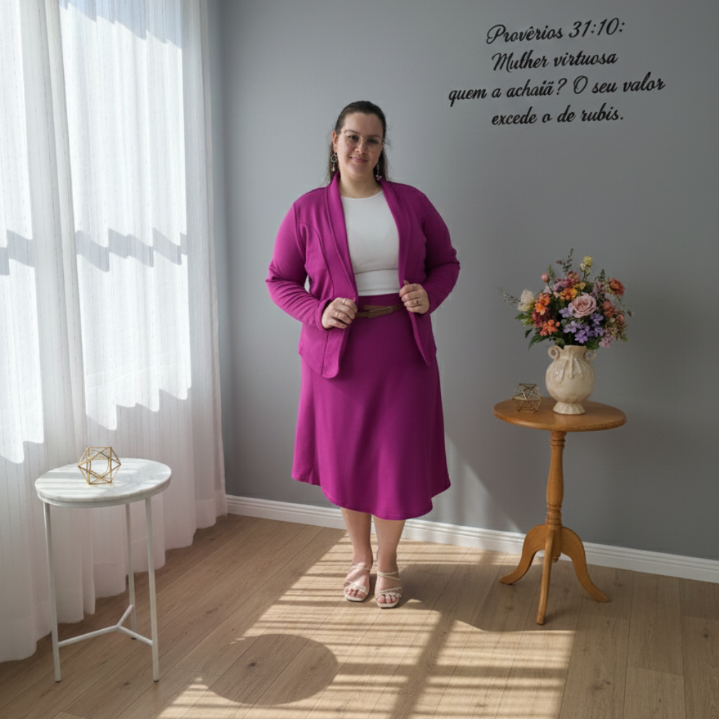 Conjunto Betânia - Crepe Dior / Blazer longo