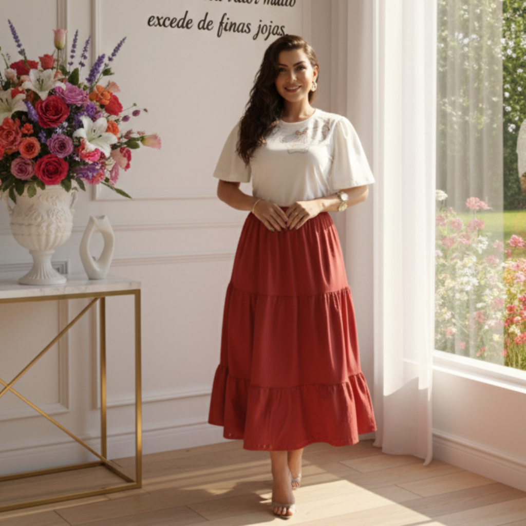 Conjunto Drika - Algodão Bordada