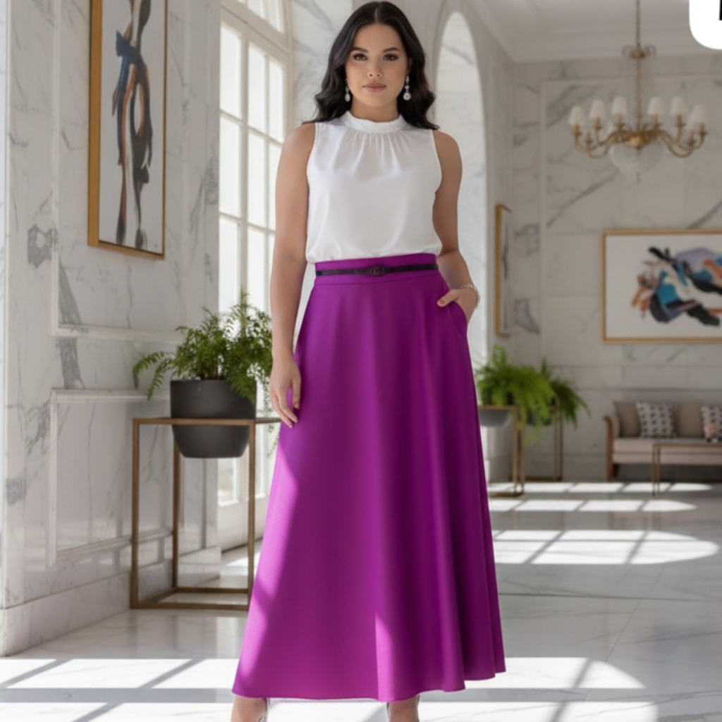 Saia Júlia -  Crepe Alfaiataria