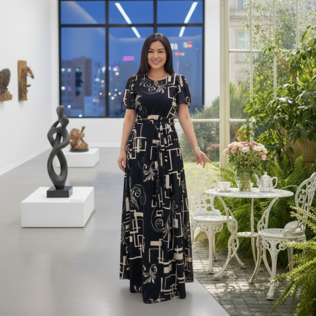 Vestido Rute - Crepe Duna / Estampado