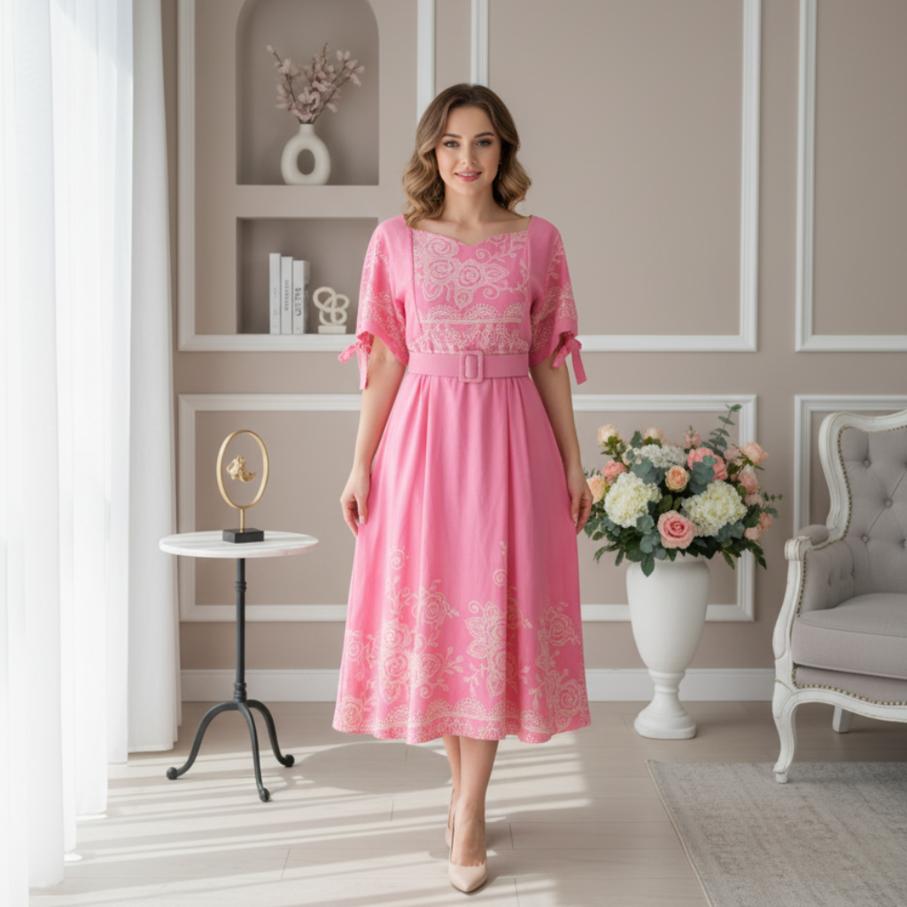 Vestido Lilian - Plus Size - Viscolinho Forrado