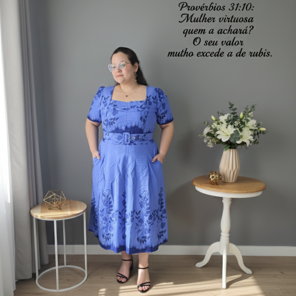 Vestido Deborah -  Plus Size - Viscolinho Forrado