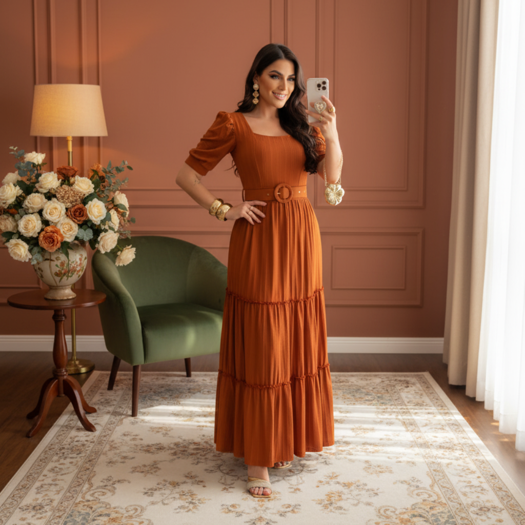 Vestido Lídia- Malha Scott canelada