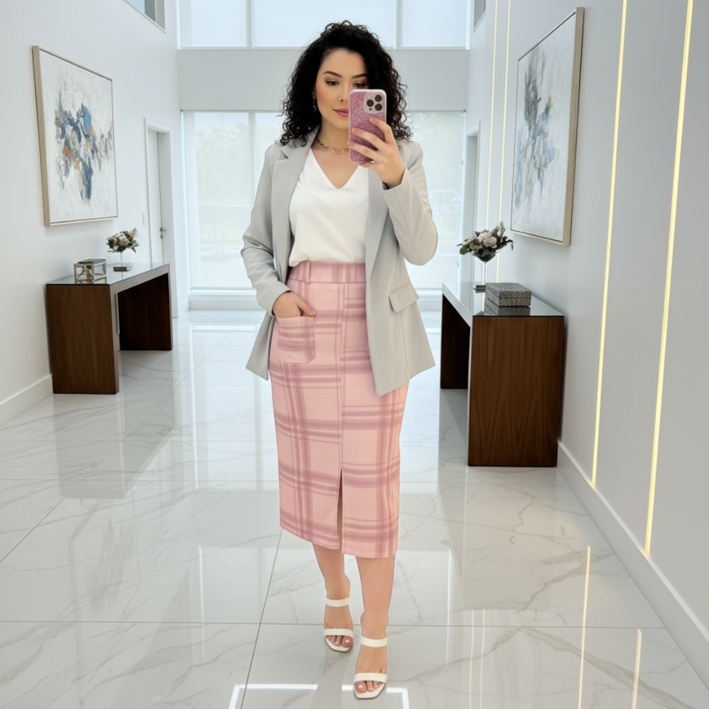 Saia Maya - Alfaiataria Xadrez