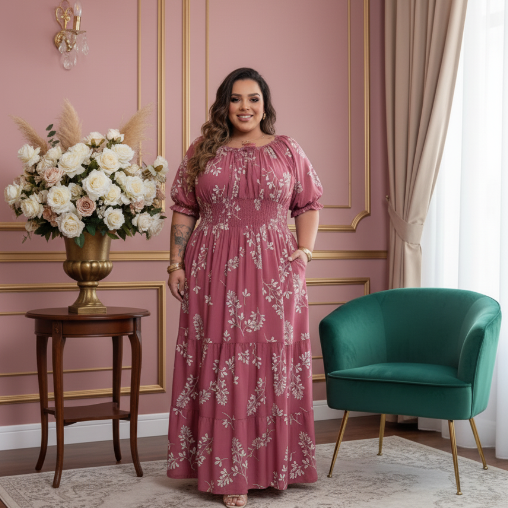 Vestido Liz - Plus Size - Viscolinho