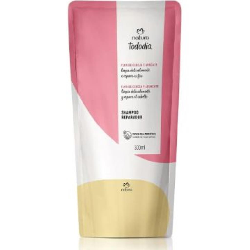 Refil Shampoo Reparador Tododdia Flor de Cereja e Abacate 300 ml