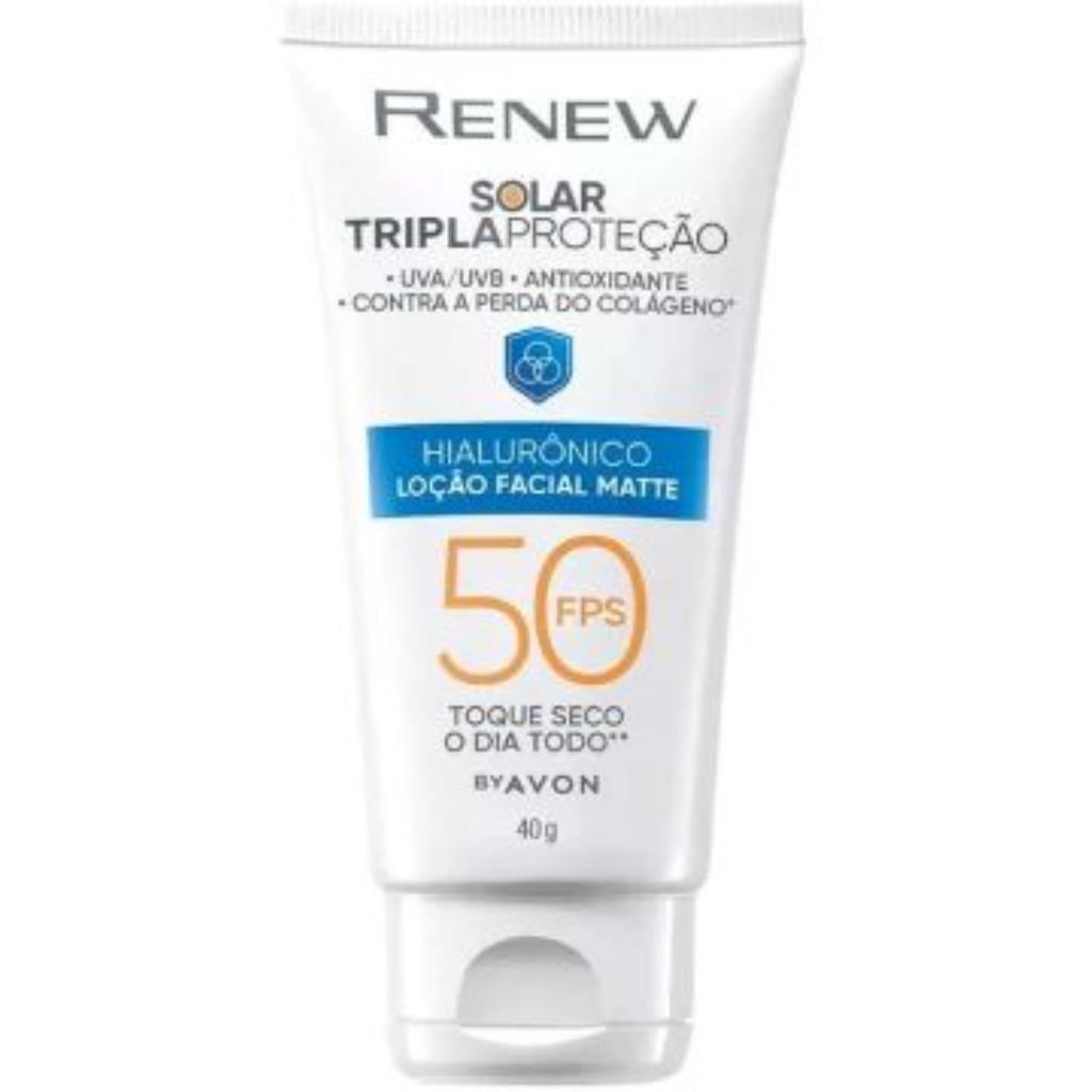 Loção Facial Matte Hialurônico Protetor FPS 50 Solar Renew 40 g