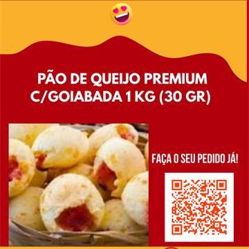 PÃO DE QUEIJO PREMIUM C/GOIABADA 1 KG (30 GR)