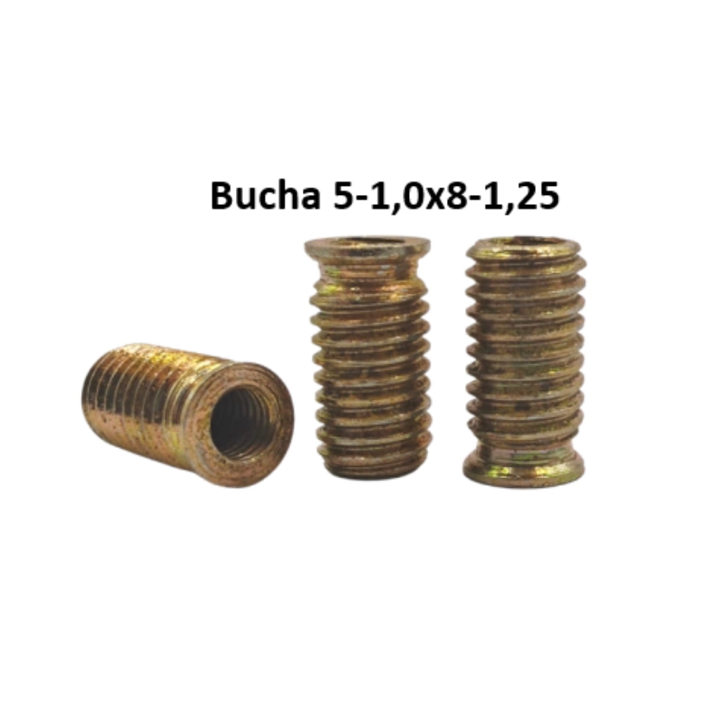 Bucha Roscada M5(0,8) X 8(1,25) X 15mm