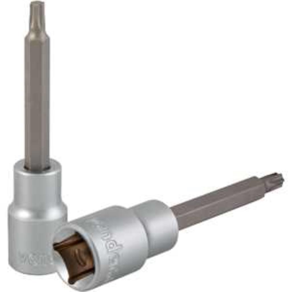 Soquete T30 hexalobular macho longo, encaixe de 1/2",, VONDER