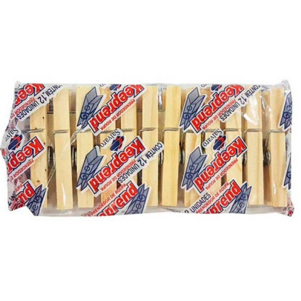 PRENDEDOR ROUPA KEEPREND MADEIRA 12UN