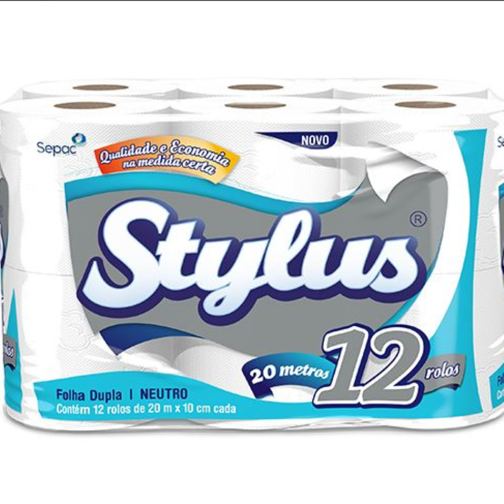 PAPEL HIGIENICO FOLHA DUPLA STYLUS NEUTRO LEVE12 PAGUE11 SEPAC