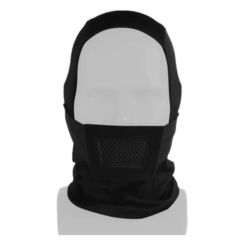 Balaclava Microfibra meia face Proteção boca - Proteção UV (Preta)