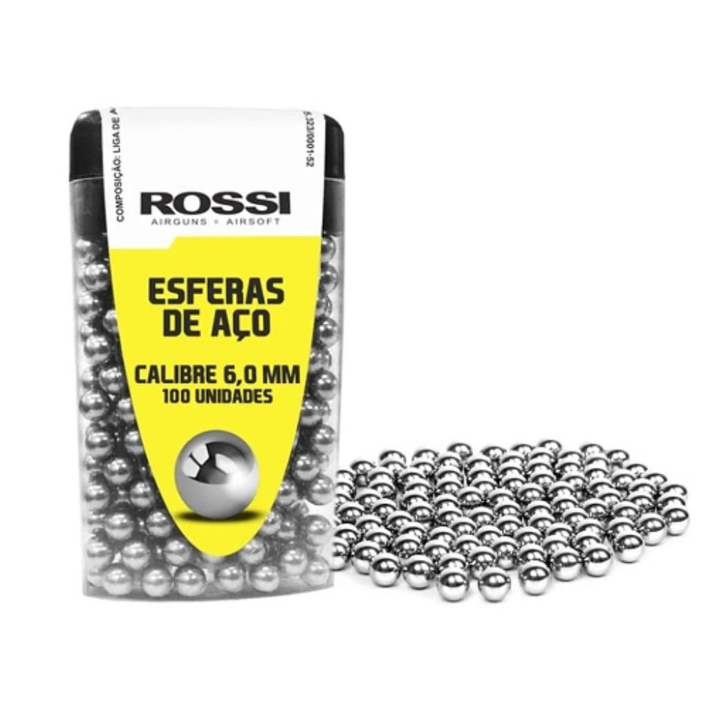 Esfera de Metal Airgun 6mm 100un – Rossi