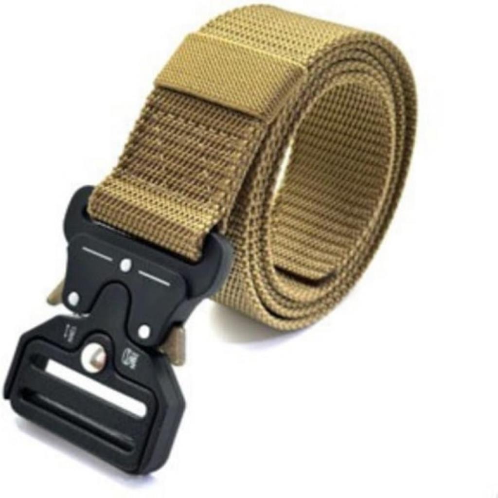 Cinto Masculino Nylon Fivela Liga de Zinco e Engate Rápido Tan