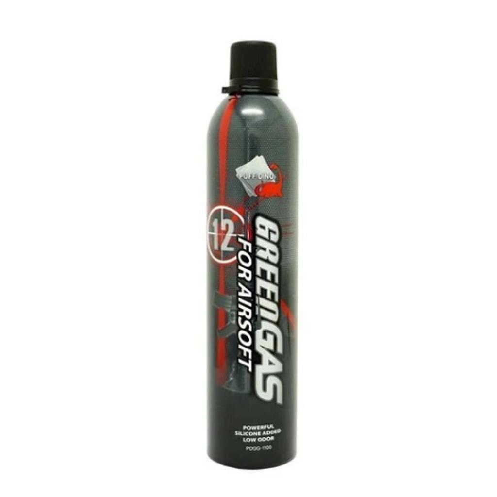 Cilindro Green Gas Airsoft Puff Dino 600ml c/ Óleo Silicone