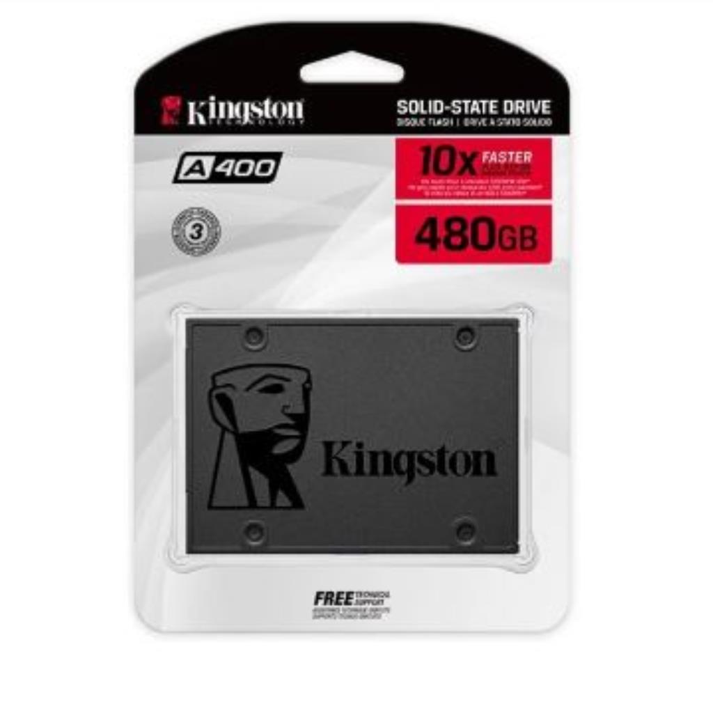 SSD Kingston A400, 480GB, SATA III, 2.5", Leitura: 500MB/s, Gravação: 450MB/s, Preto - KC-S44480-7S