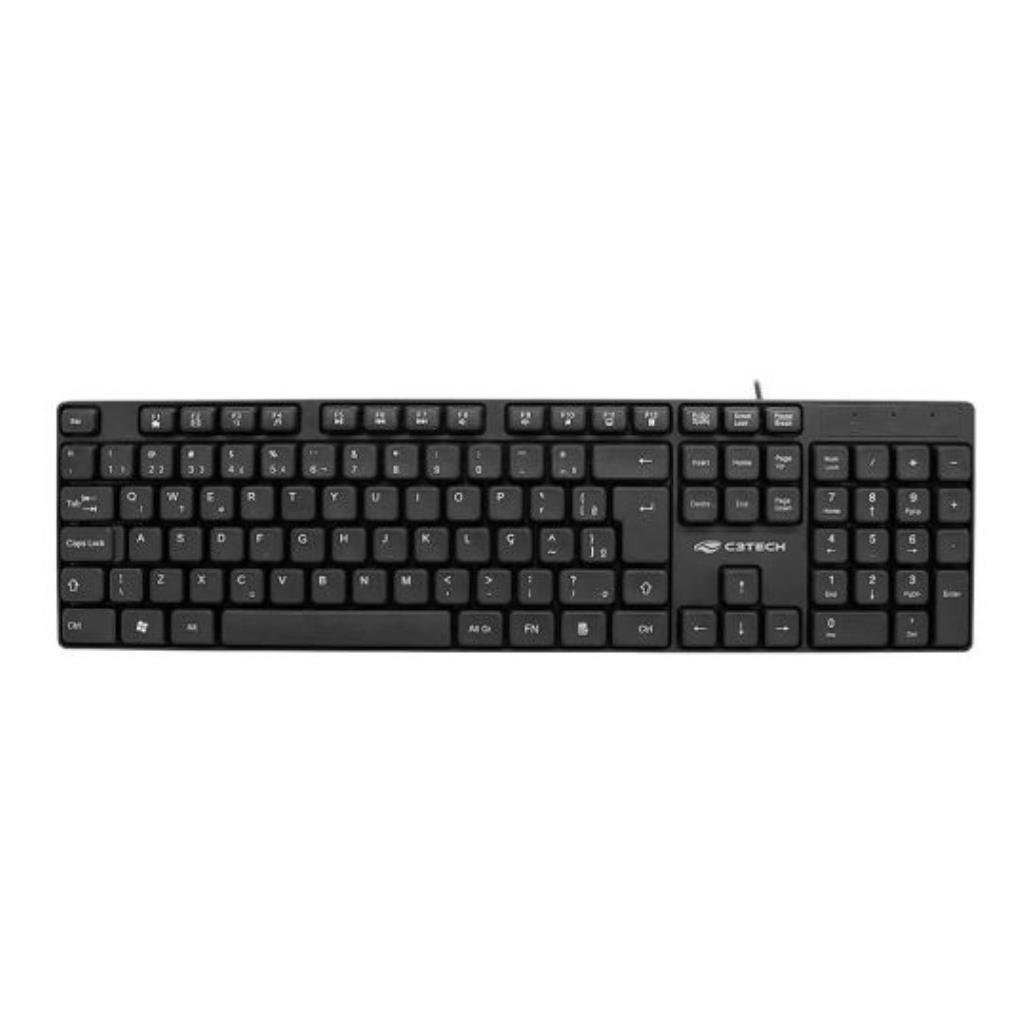 Teclado C3Tech, USB, ABNT2, Multmídia, Preto - KB-M10BK