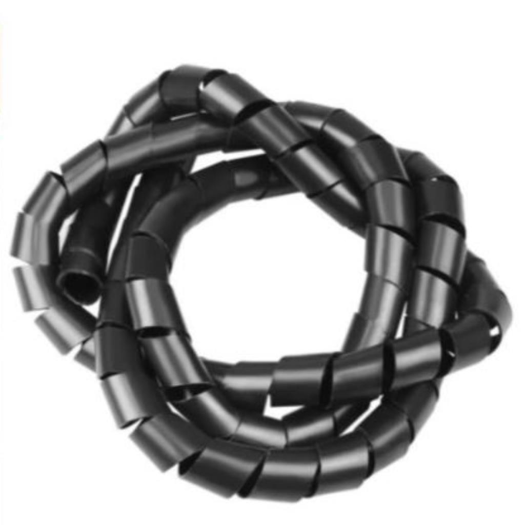 ORGANIZADOR DE CABOS ESPIRAL 12MM COR PRETO COM 2M
