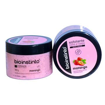 ESFOLIANTE ROSTO E CORPO MORANGO BIO INSTINTO 300 G