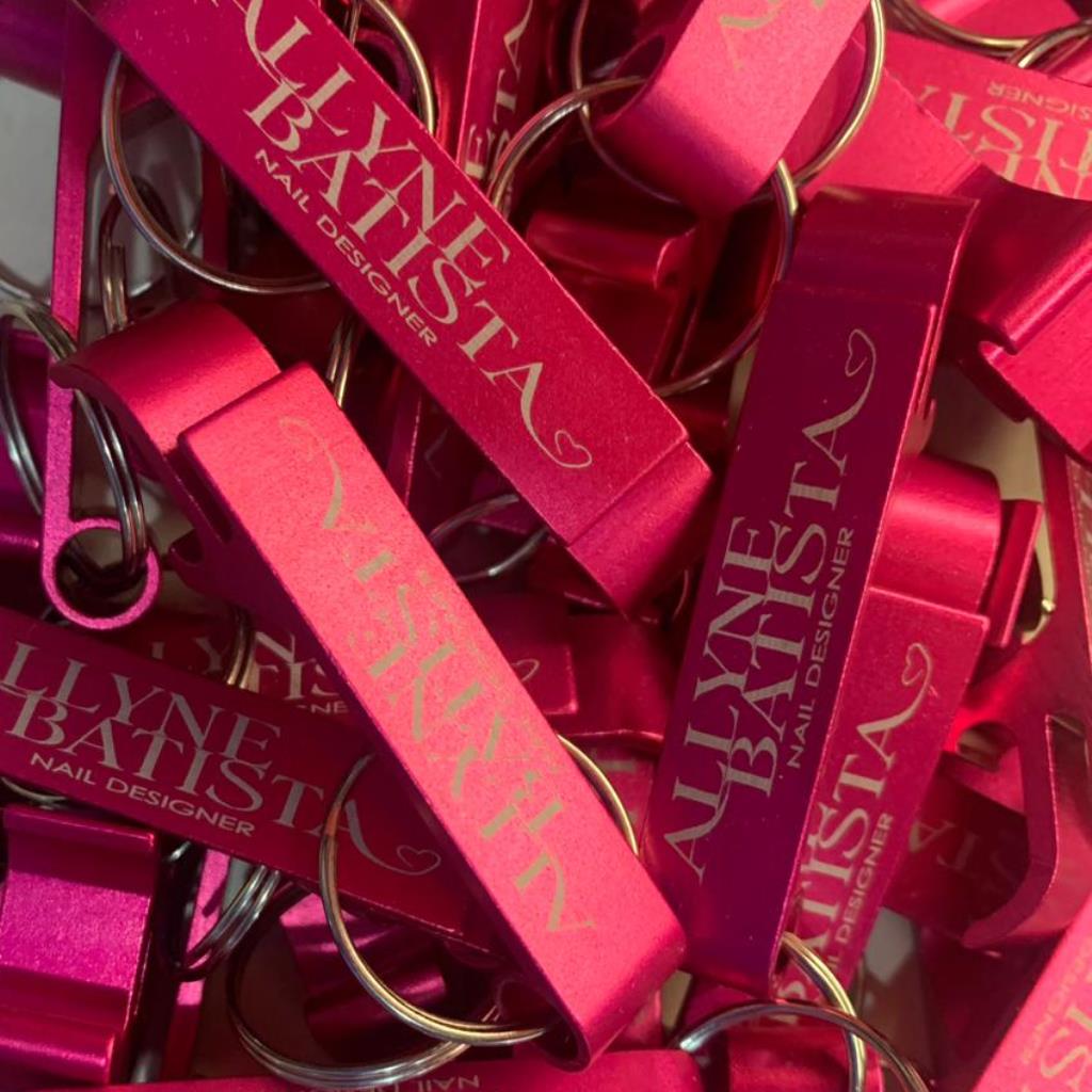 Kit 30 Chaveiros (Rosa) - Personalizado com Logo