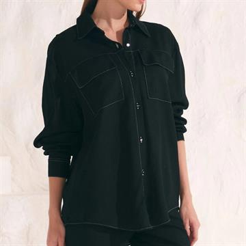 CAMISA ML COM BOLSOS EM LINHO WASHED