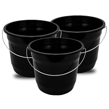 KIT 10 BALDES PEQUENO PRETO - 5 LITROS