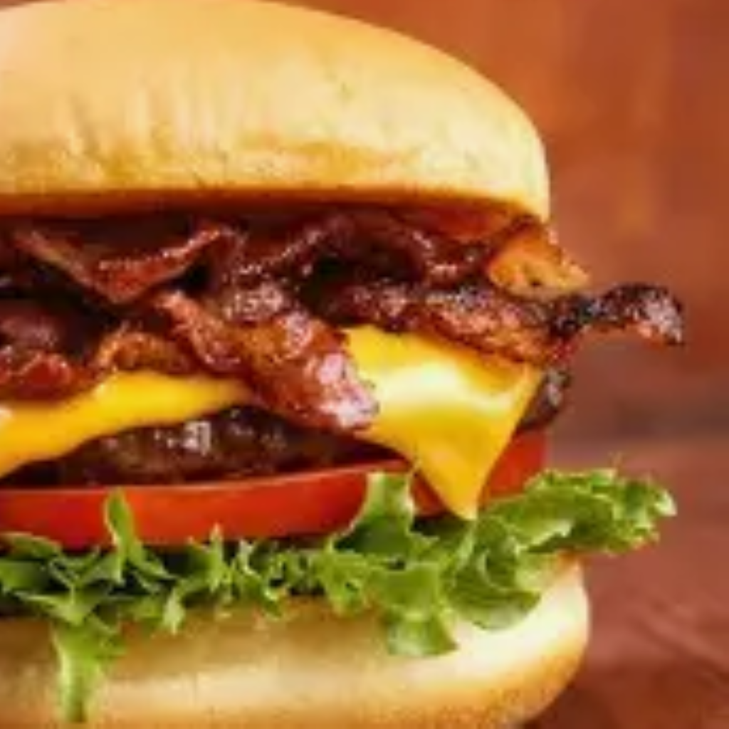 BACON BURGER ( Pão, carne, bacon, tomate e alface )